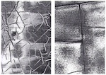 Fig. 22. Crack formation produced by leaching with (a) citric acid,
                            (b) acetic acid.